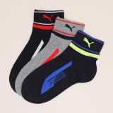 ネイビー | WEB限定 PUMA 配色クルーソックス 3足セット 1089 | BABYDOLL