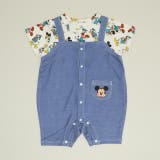 ミッキー | ディズニー 総柄サロペット風ロンパース 1209B | BABYDOLL