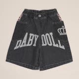 ブラック | アーチロゴデニムハーフパンツ 1631K | BABYDOLL