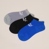 グレー/ブラック/ネイビー | PUMA スニーカーソックス 3足セット 1876 | BABYDOLL