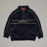 ネイビー | 親子お揃い ベロアハーフジップトレーナー 1936K （ボトムス別売） | BABYDOLL