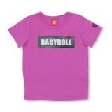 パープル | 親子お揃い パイソン風ロゴTシャツ 4009K キッズ 子供服 男の子 女の子 | BABYDOLL