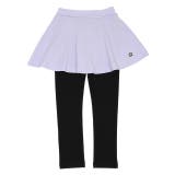 4無地/ラベンダー×ブラック | スカート付きウルトラストレッチパンツ 10分丈スカッツ 6327K | BABYDOLL