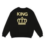 ブラック/KING(王様) | 親子お揃い つながるファミリートレーナー 7630A 冬物 | BABYDOLL