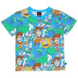 トイストーリー/ブルー | ディズニー 総柄Tシャツ 8022K | BABYDOLL