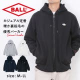 BALL 裏起毛 ワッペン付きフルジップパーカー | BACKYARD FAMILY | 詳細画像1 