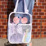ホワイト ゆるいお顔のビニール&メッシュトートバッグ | BACKYARD FAMILY | 詳細画像2