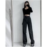 デニムパンツ ストレート レイヤード風 レディース おしゃれ | BACKYARD FAMILY | 詳細画像3 