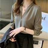 Vネックブラウス トップス オフイス mmvblouse23h | BACKYARD FAMILY | 詳細画像3