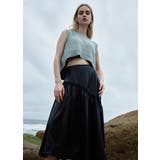 レザーライクサテンギャザースカート | BACKYARD FAMILY | 詳細画像4