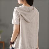 フード 前開きベスト レディース 綿麻風 | BACKYARD FAMILY | 詳細画像4 