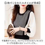 ニットトップス チドリ柄 ボリューム袖 | BACKYARD FAMILY | 詳細画像2 