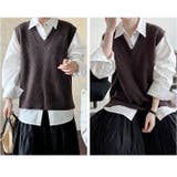 ニットベスト レディース Vネック 無地 ボタン | BACKYARD FAMILY | 詳細画像8 