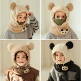 モコモコ 耳付きフードウォーマー キッズ ニット帽子 パンダ | BACKYARD FAMILY | 詳細画像6 