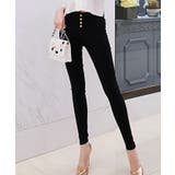 ストレッチスキニーボタン4極細レギンス細見えパンツ | BACKYARD FAMILY | 詳細画像2