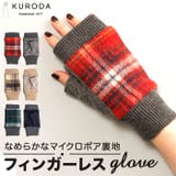 WOMEN タータンチェックフィンガーレスグローブ | BACKYARD FAMILY | 詳細画像1 