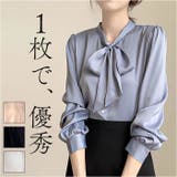 リボンブラウス トップス mmrtops27b | BACKYARD FAMILY | 詳細画像1