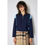 NVY | BICOLOR ZIP UP ニット | MOUSSY OUTLET