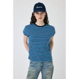 BLU | ROLL SLEEVE マルチストライプ TEE | MOUSSY OUTLET