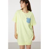 L/YEL1 | Oblong Logo デニムアップリケTワンピース | RODEO CROWNS WIDE BOWL