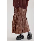 BRN | レザーライクフリルティアードスカート | RODEO CROWNS WIDE BOWL