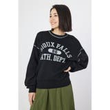 BLK | 配色ステッチカレッジニットトップス | RODEO CROWNS WIDE BOWL