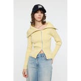 BIG COLLAR ZIP UP ニットトップス | MOUSSY OUTLET | 詳細画像8 