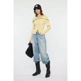 BIG COLLAR ZIP UP ニットトップス | MOUSSY OUTLET | 詳細画像9 