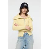 BIG COLLAR ZIP UP ニットトップス | MOUSSY OUTLET | 詳細画像12 
