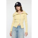 BIG COLLAR ZIP UP ニットトップス | MOUSSY OUTLET | 詳細画像13 