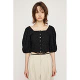 BLK | FRONT BUTTON LACE PUFF トップス | SLY OUTLET