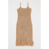 BEG | MESH FRINGE ニットドレス | MOUSSY OUTLET
