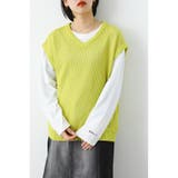 LIME | メッシュニットベスト L/S TEE SET | RODEO CROWNS WIDE BOWL