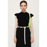 BLK | FRONT FRILL KNIT トップス | SLY OUTLET