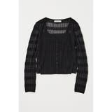 BLK | SHEER BORDER カーディガン | MOUSSY OUTLET