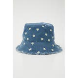 L/BLU1 | Flower embroidery HAT | RODEO CROWNS WIDE BOWL