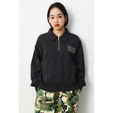 BLK | GOOD OLDハーフジップスウェットトップス | RODEO CROWNS WIDE BOWL