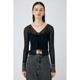 BLK | FRONT TIE シアーカーディガン | MOUSSY OUTLET