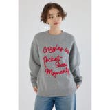 L/T.GRY1 | Frayed Lettering ニットトップス | RODEO CROWNS WIDE BOWL