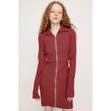 RED | FRONT ZIP BI COLOR ショートワンピース | SLY OUTLET