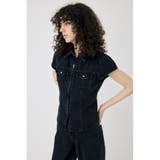 BLK | CAP SLEEVE デニムシャツ | MOUSSY OUTLET