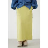 L/YEL1 | スウェットライクサイドステッチニットスカート | RODEO CROWNS WIDE BOWL