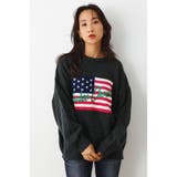 BLK | USフラッグロゴニットトップス | RODEO CROWNS WIDE BOWL