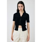 BLK | COTTON KNIT OPENWORK カーディガン | MOUSSY OUTLET