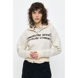 O/WHT1 | LETTERED HALF ZIPセーター | MOUSSY OUTLET