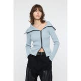 BIG COLLAR ZIP UP ニットトップス | MOUSSY OUTLET | 詳細画像18 