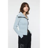 BIG COLLAR ZIP UP ニットトップス | MOUSSY OUTLET | 詳細画像19 