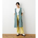 柄GRN5 | チェックノースリーブジレ | RODEO CROWNS WIDE BOWL