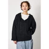 BLK | Vネックニットフーディー | RODEO CROWNS WIDE BOWL