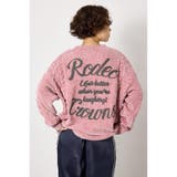 L/PNK1 | モールニットEMBROIDERYロゴトップス | RODEO CROWNS WIDE BOWL